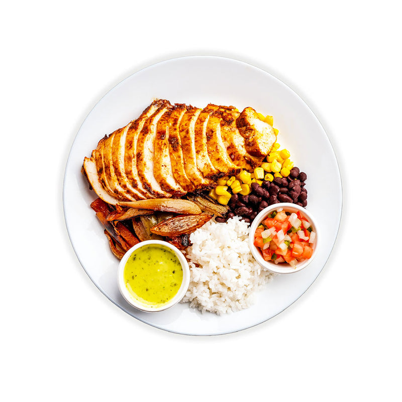 Chicken Burrito Plate with Aduki Beans & Salsa Verde