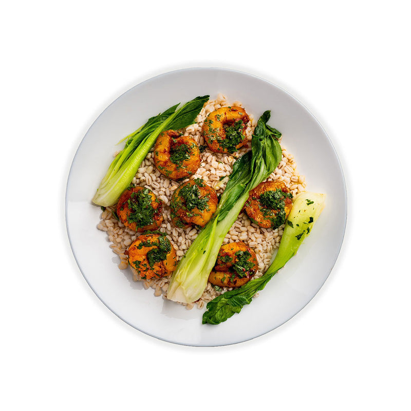 Zesty Chimichurri Shrimp with Nutty Ancient Grains & Bok Choy